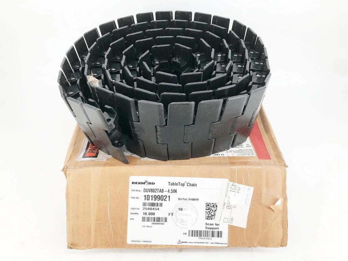 New Rexnord DUV882TAB-4.5IN TableTop Chain 10 FT. 10199021 81400181
