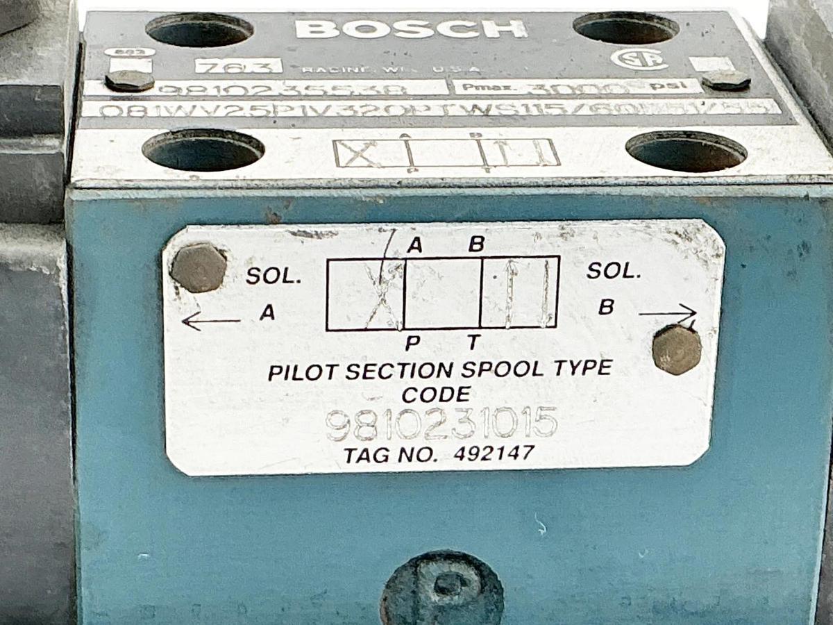 New Bosch 081WV25P1V320PTWS115/60D51/55 Control Valve 3000PSI 9810235538