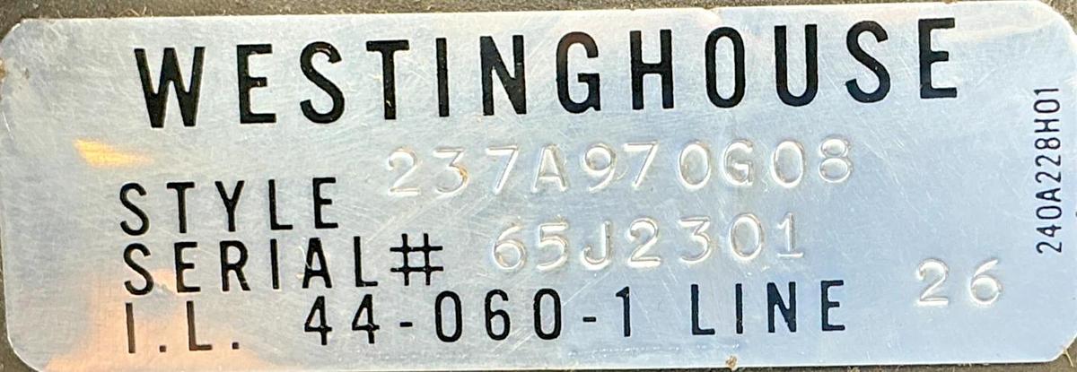 Used Westinghouse 237A970G08 Current Transformer Type ECI 600:5A