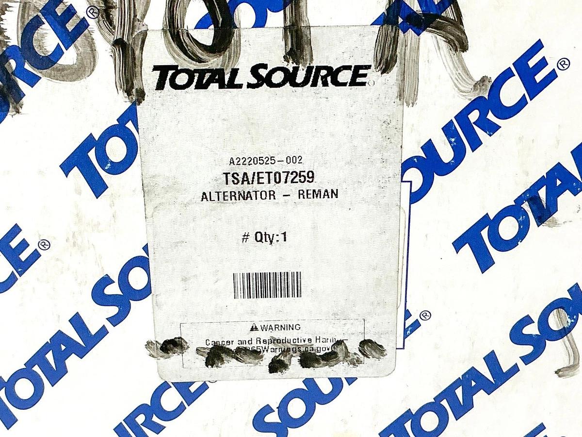 New Total Source TSA/ET07259 Alternator Remanufactured ET07259