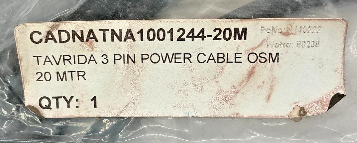 New Tavrida Electric CADNATNA1001244-20M Power Cable 3-Pin OSM 20 MTR