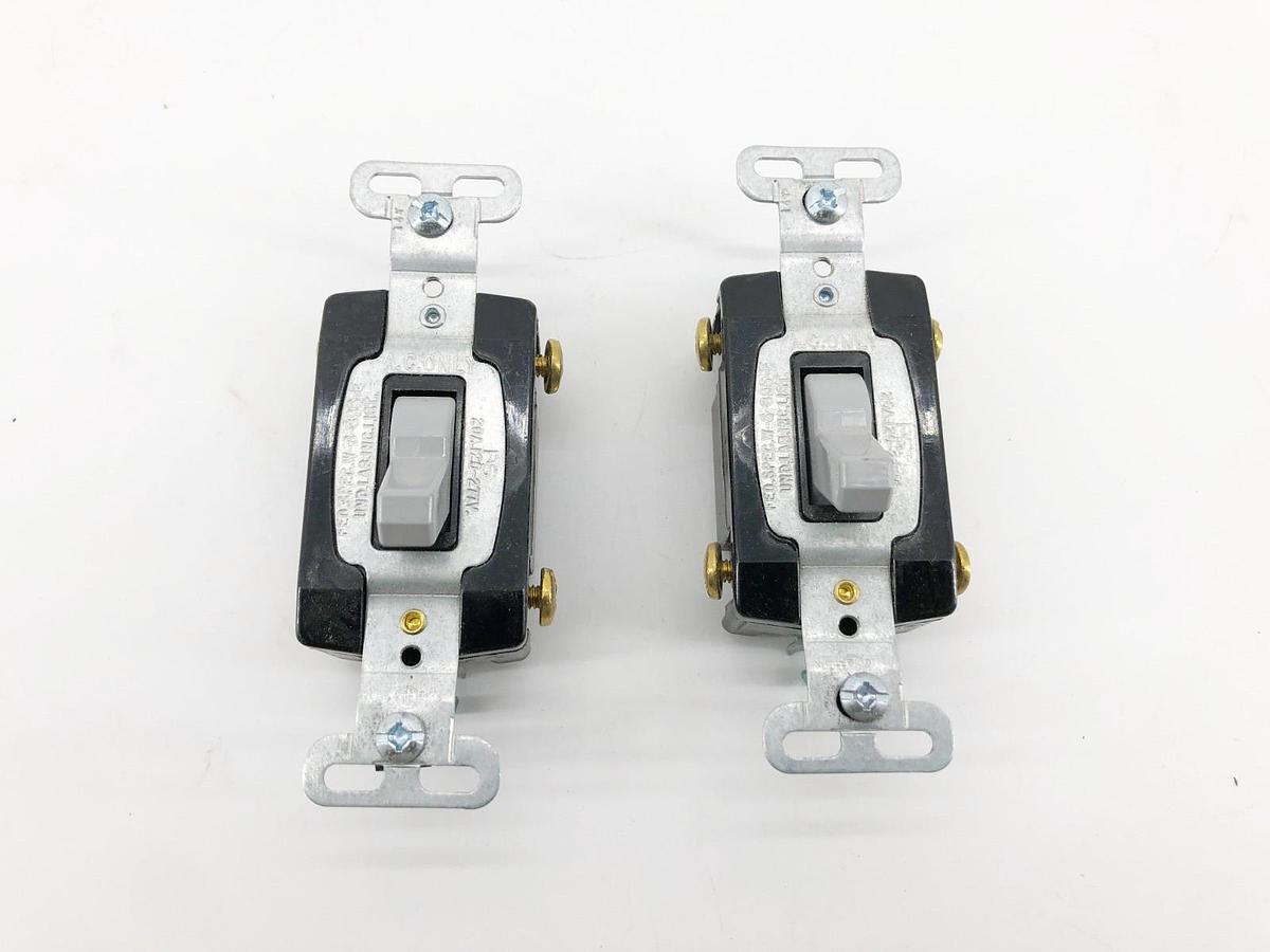 Lot of 2 New Pass & Seymour CSB20AC4-GRY 4-Way Toggle Switches 20A - No Box