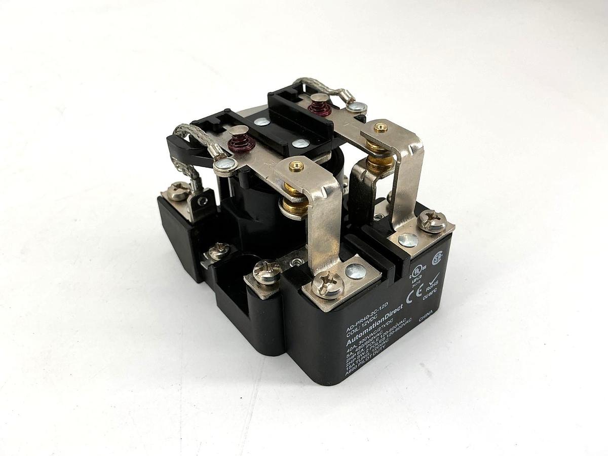 New Automation Direct AD-PR40-2C-12D Power Relay 40A 300VAC Coil: 12VDC - No Box