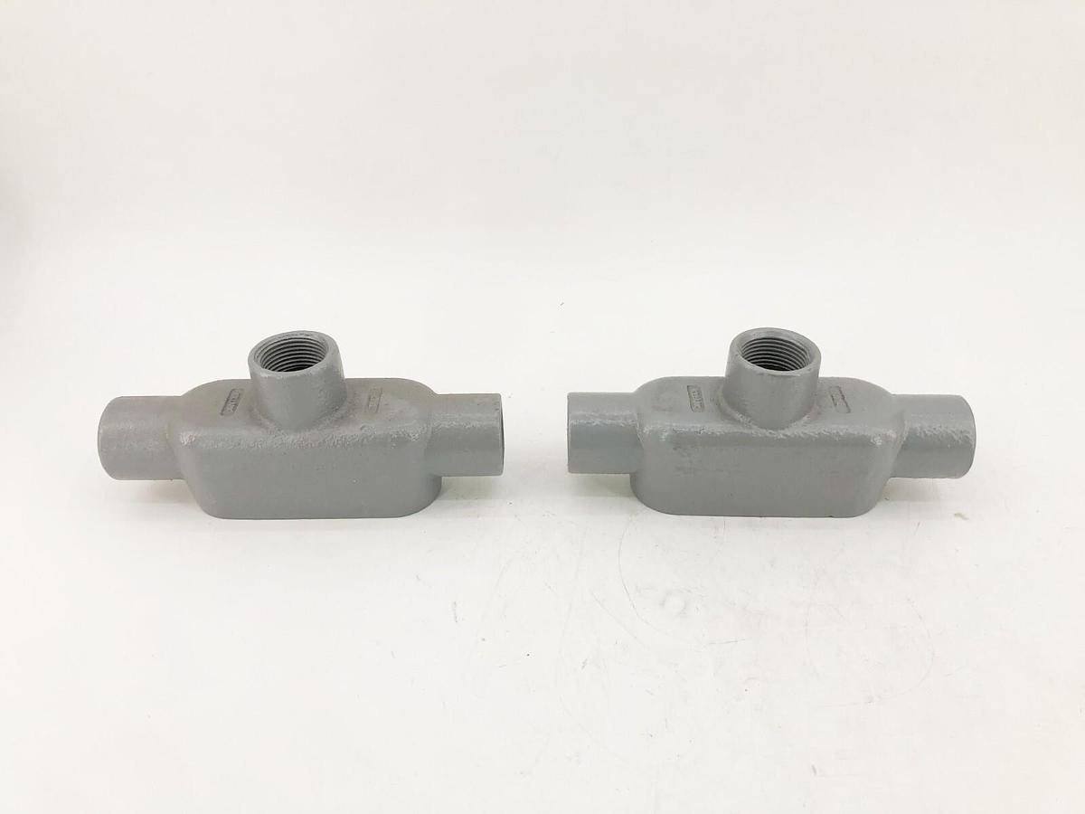 Lot of 2 New Killark TB37 1" Rigid Iron Conduit Outlet Bodies Duraloy 7