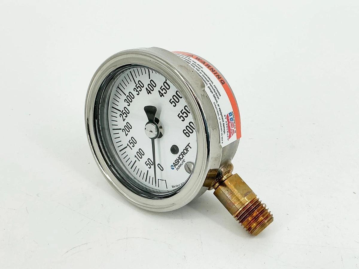 New Ashcroft 25-1009-AW-02L-600# Pressure Gauge 0-600PSI 2.5" Face 1/4" NPT