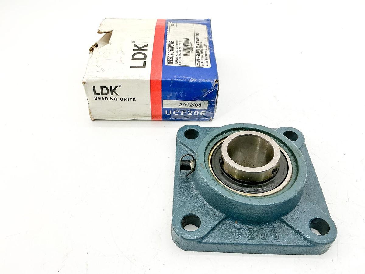 New LDK F206 4 Bolt Flange Bearing UCF206
