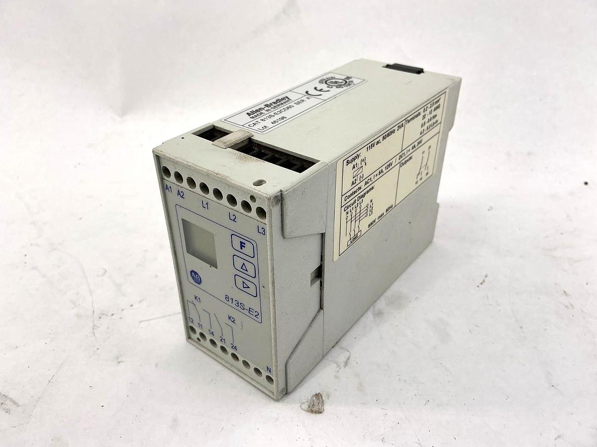 Used Allen Bradley 813S-E2CD60 Ser A Phase Monitor 250-690V 60HZ 115VCP 3 Phase