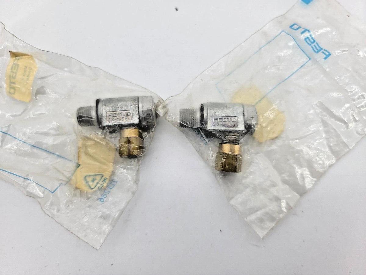 Lot of 2 New Festo 151562 GRLZ-1/8-NPT-1/4-B One-Way Flow Control Valve