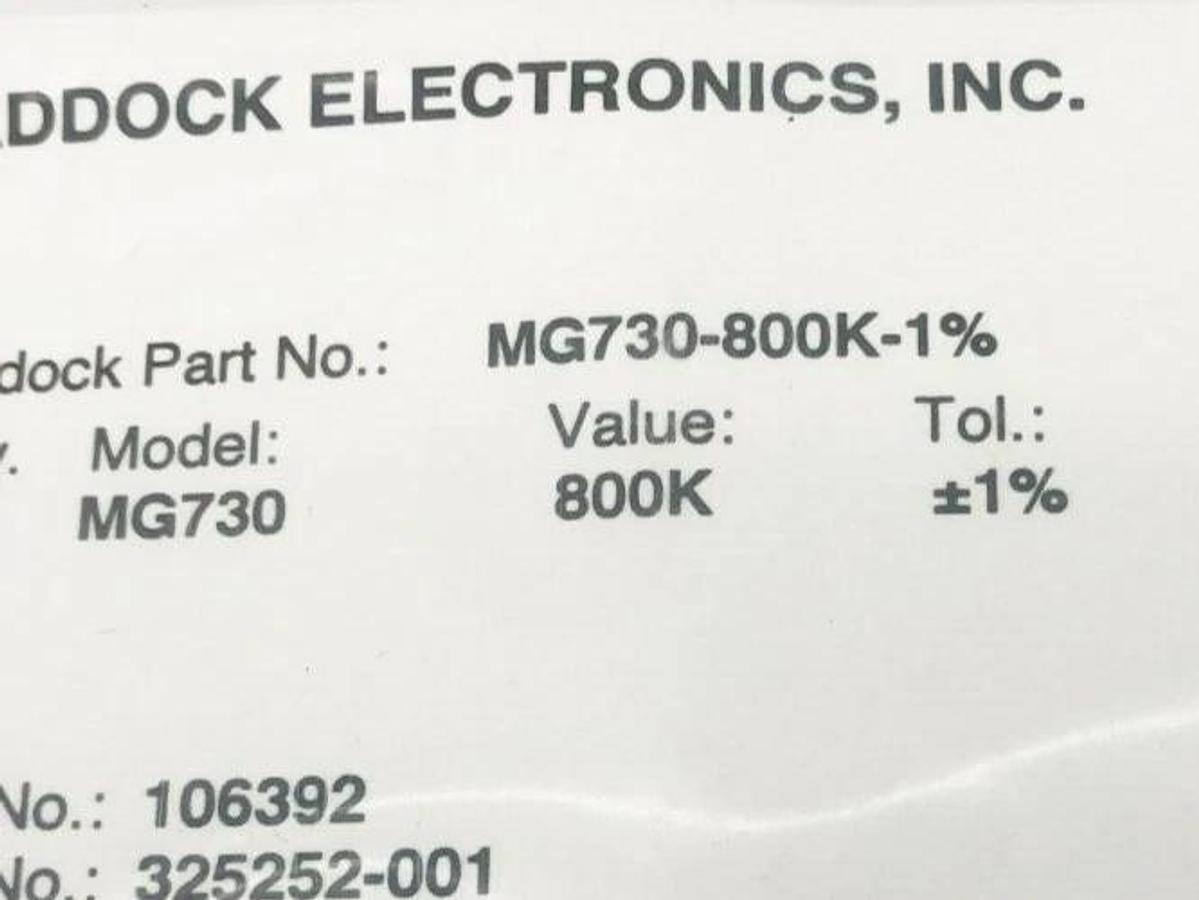 New Caddock Electronics MG730 Resistor 800K 1% Tolerance