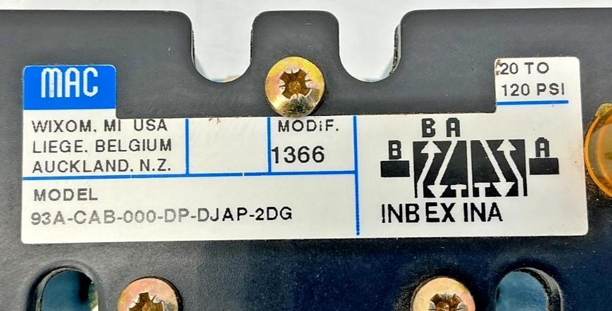 New MAC Valves 93A-CAB-000-DP-DJAP-2DG 2.9Watts 110/120VAC 120PSI - No Box
