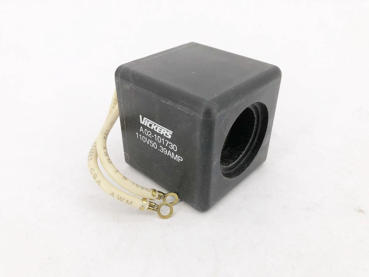 New Vickers A 02-101730 Solenoid Valve Coil Black 110V50 .39A - No Box