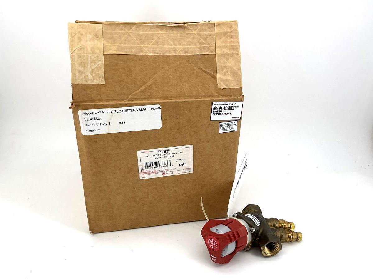 New Bell & Gossett 117632 HI Flow Flo-Setter Valve FS-3/4-H 3/4" NPT