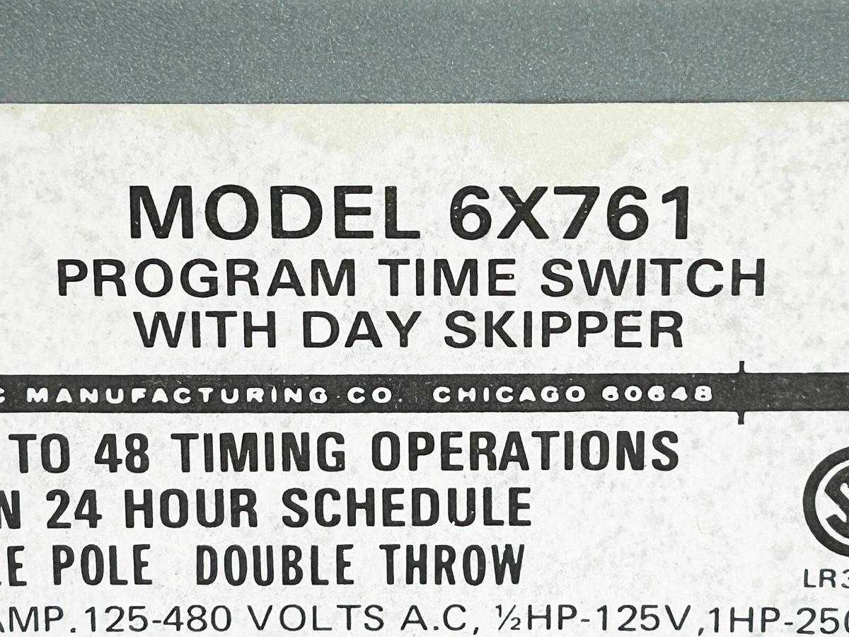 New Dayton 6X761 Time Switch With Day Skipper 1P 480V 60Hz