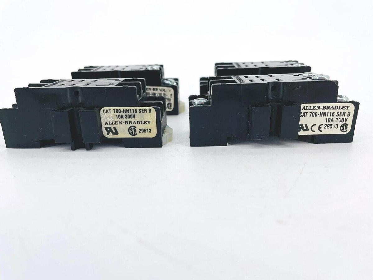 Used Lot of 4 Allen Bradley 700-HN116 8-Blade Socket for 700-HF Relays