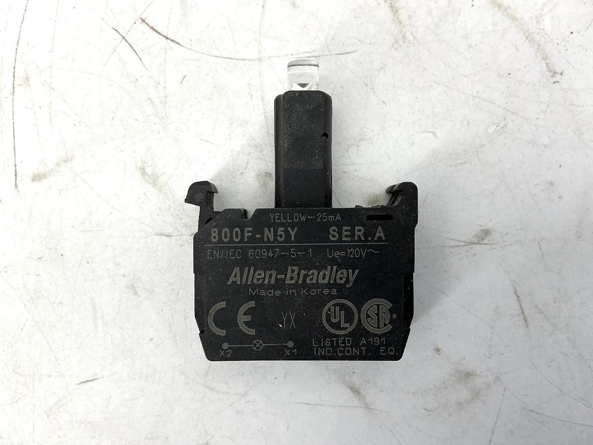 New Allen Bradley Ser A 800F-N5Y LED Module Yellow 120VAC 800FN5Y - No Box