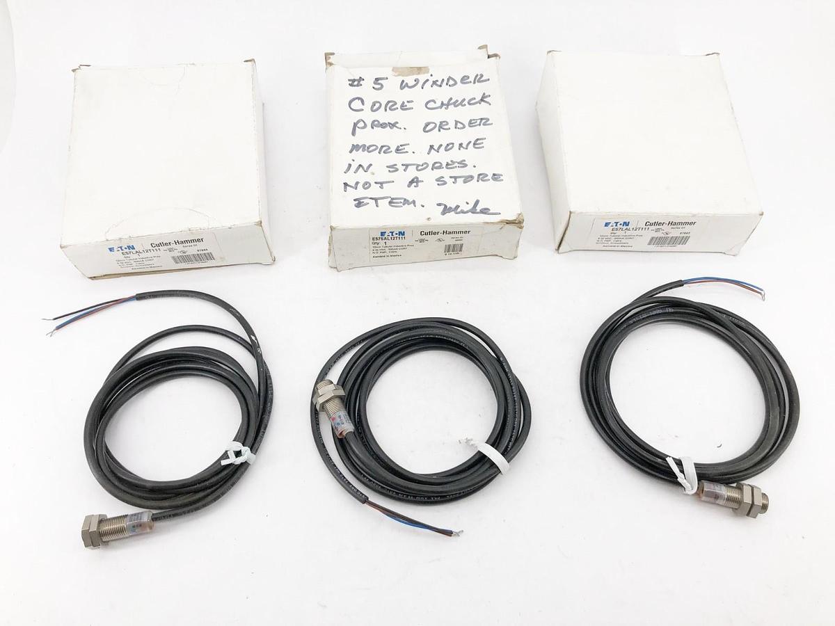 Lot of 3 New Cutler-Hammer E57LAL12T111 Inductive Proximity Sensor 6-32VDC 12mm