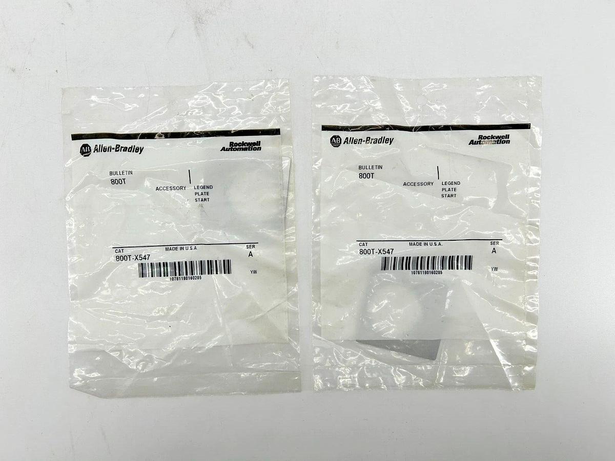 New Lot of 2 Allen Bradley 800T-X547 Legend Plate Ser A