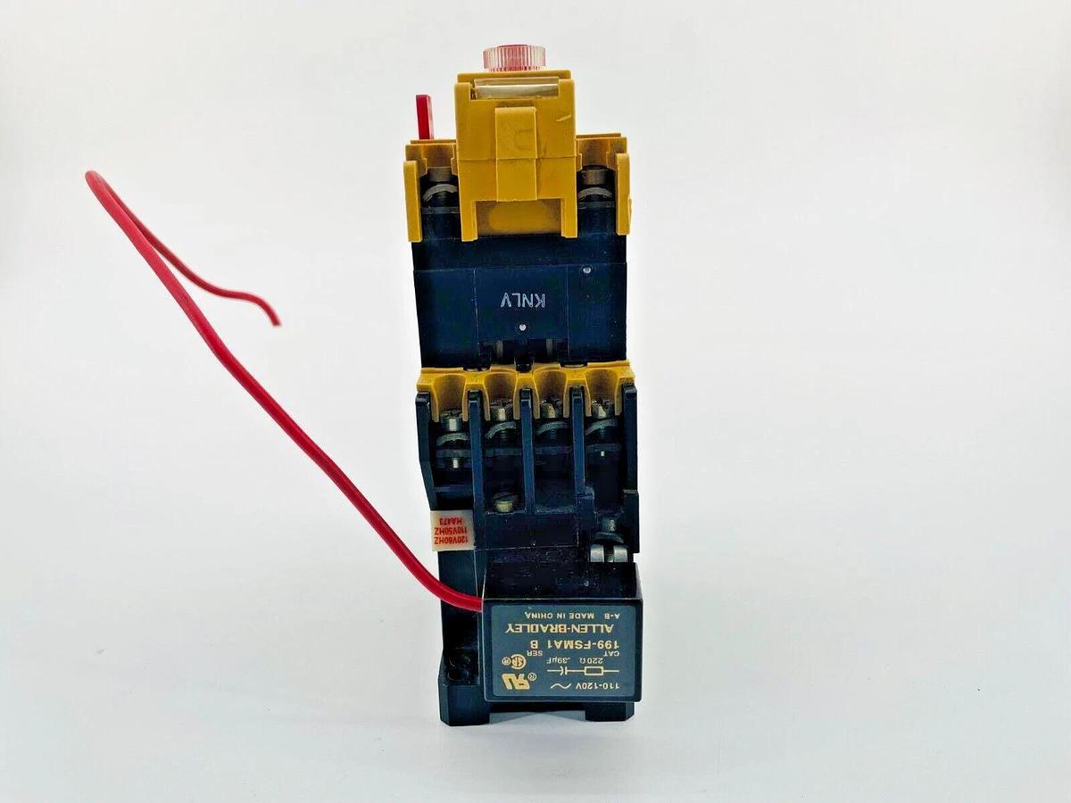 Used Allen Bradley 700-F220A1 Control Relay 10A 120V Ser B w/ 196-FTB Pneumatic Timer