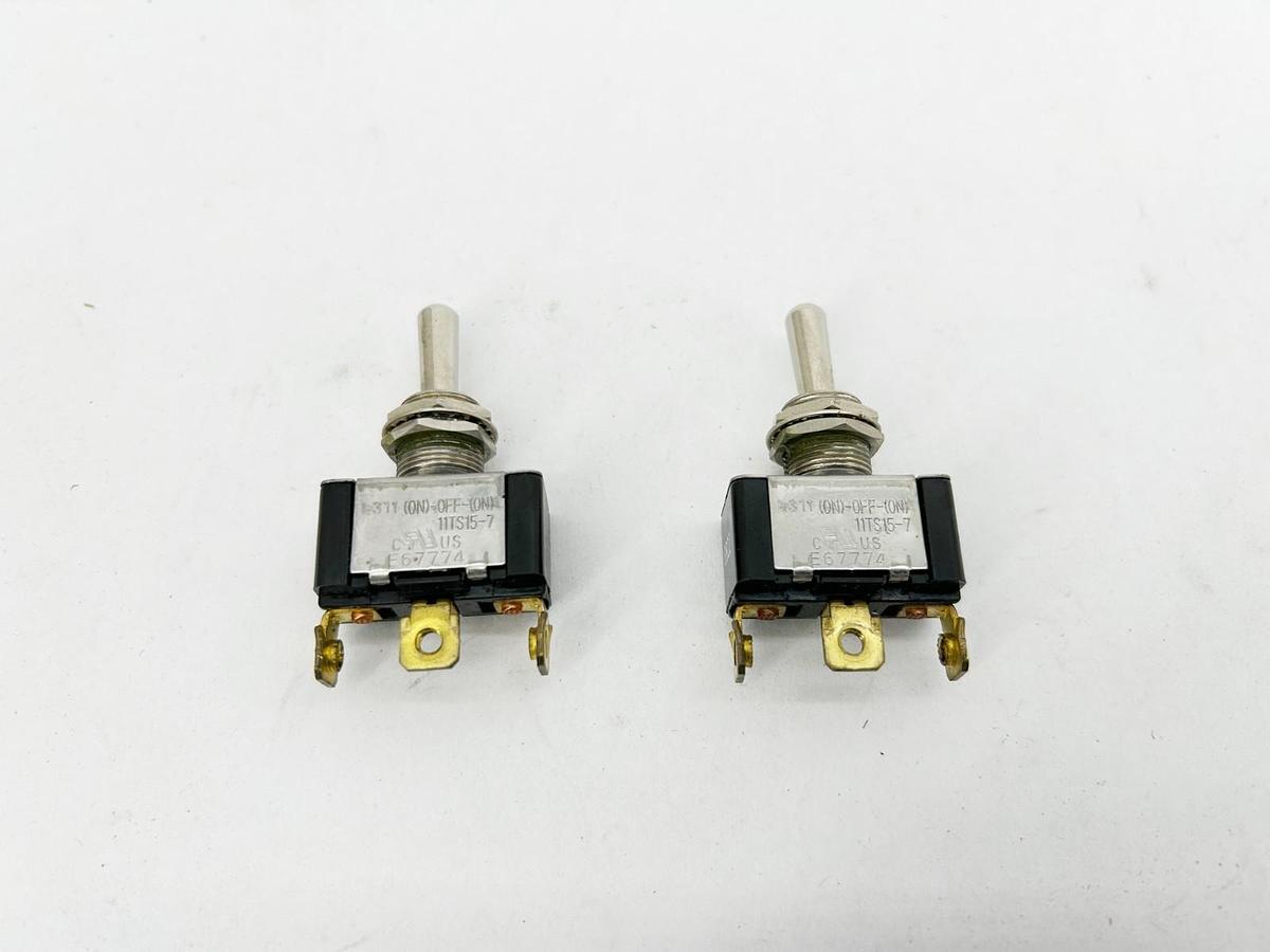 Lot of 2 New Honeywell 11TS15-7 Toggles 125-250VAC 20A (On)-Off-(On) - No Box
