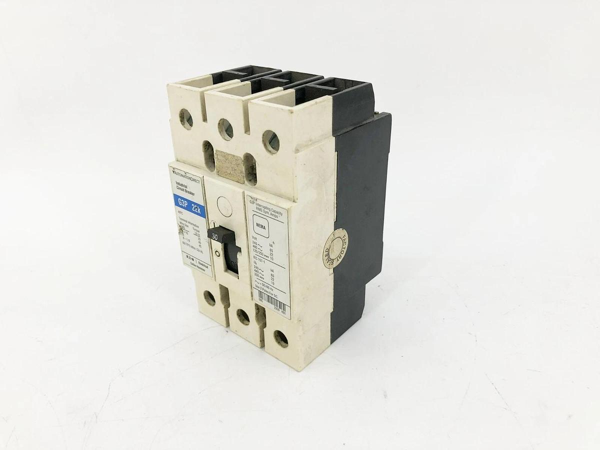 Used Eaton Automation Direct G3P-030 Circuit Breaker 480 VAC / 250 VDC 3-Pole 22KA