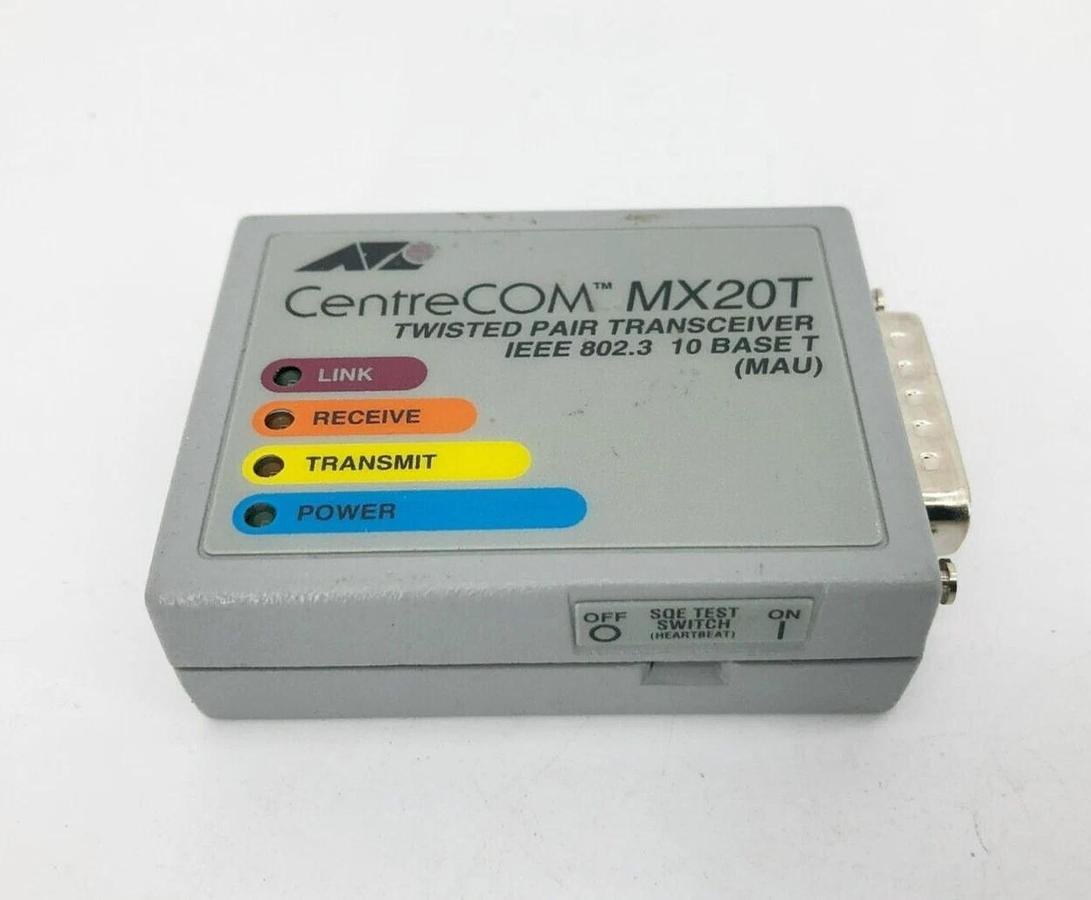Used Allied Telesyn CentreCOM AT-MX20T Twisted Pair Transceiver