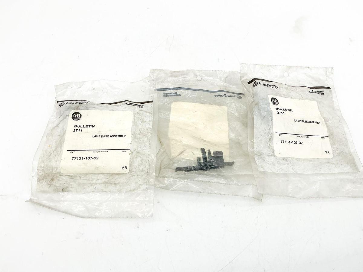 New Lot of 3 Allen Bradley 77131-107-02 Lamp Base Assembly