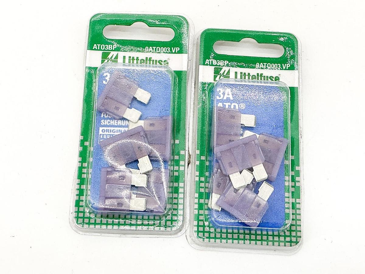 New Lot of 10 Littelfuse ATO003.VP Carded Fuse 3A ATO3BP