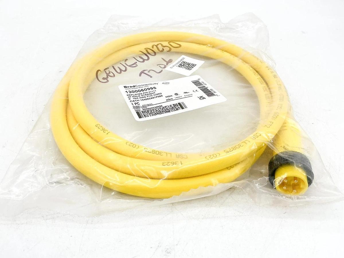 New Brad Connectivity 1300060995 Cordset 4P 6' 104002A01F060 41111