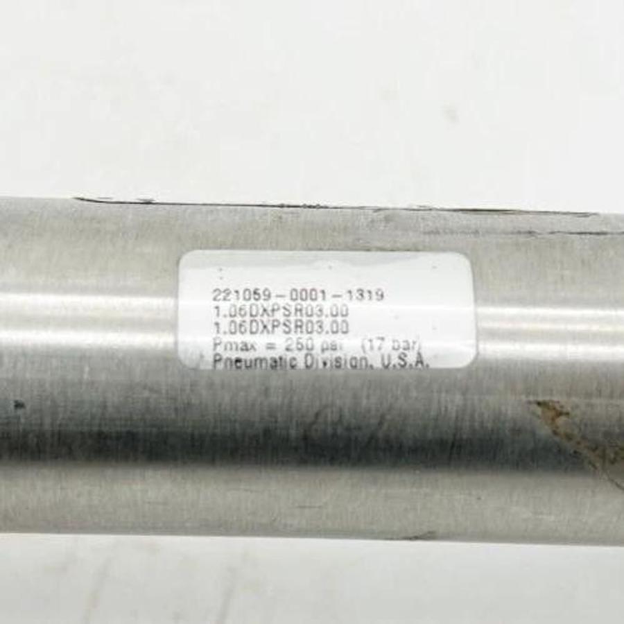 Used Parker 1.06DXPSR03.00 Pneumatic Cylinder 250PSI 3" Stroke 1-1/16" Bore