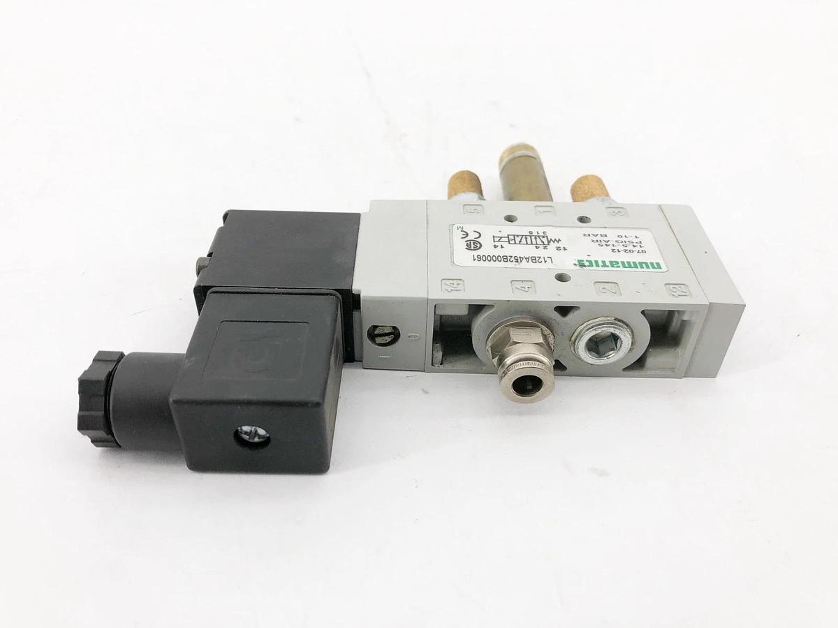 Used Numatics L12BA452B000061 Solenoid Valve 1/4" Ports 24VDC 2-Pos. 4-Way