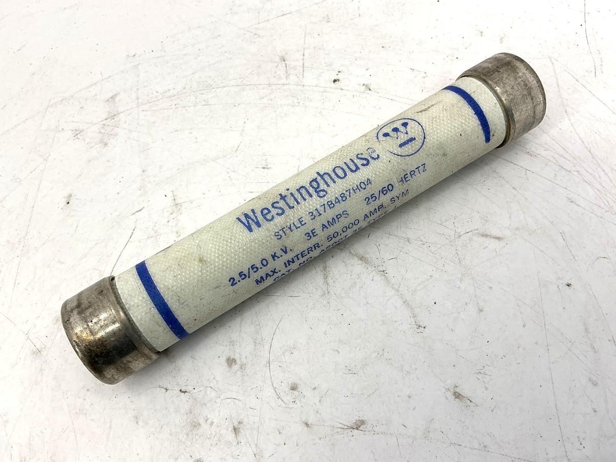 Used Westinghouse 317B487H04 Fuse 3A 2.5/5.0KV 25/60HZ A500T 3E Type 1