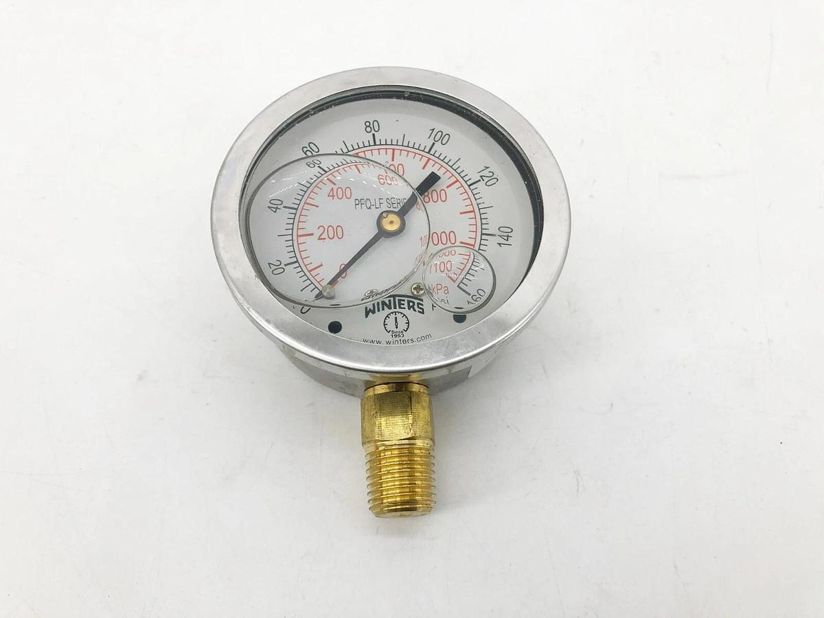 New Winters 20JN46 Pressure Gauge 0-160PSI 2-1/2" Dial 1/4" NPT Male PFQ805LF