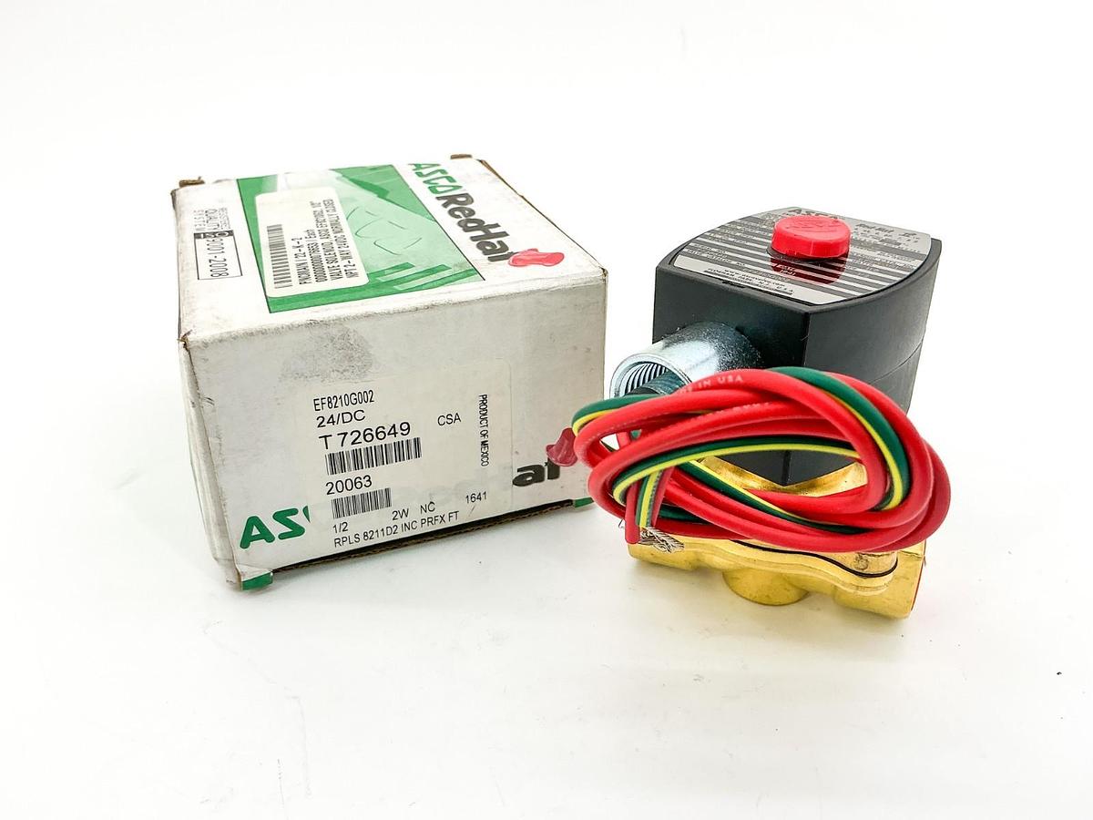 New Asco EF8210G002 24VDC Solenoid Valve 1/2" Pipe 5-100PSI 11.6W