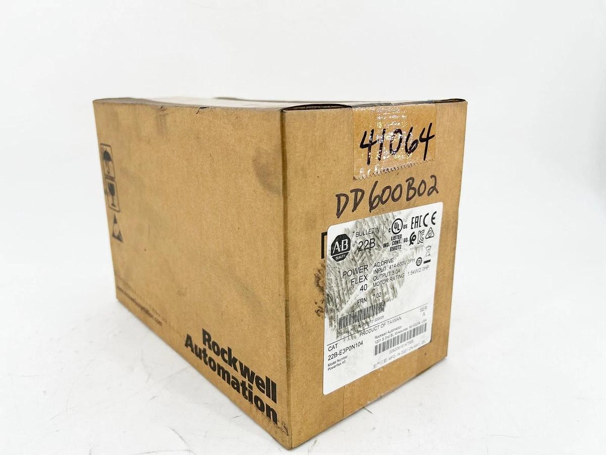 Used New Allen Bradley 22B-E3P0N104 AC Drive Powerflex 3PH 3A 1.5KW 2HP 660V