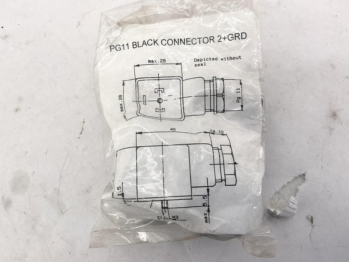 Lot of 3 New Argo Hytos 19618500 PG11 Black Connector 2+GRD