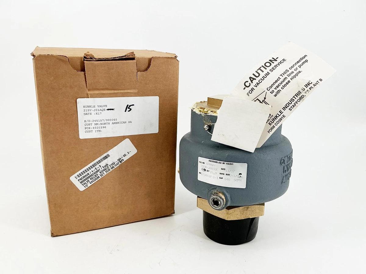 New Kunkle Valve 215V-J01AQE Vacuum Relief Valve 2-1/2" 15PSI Set Pressure