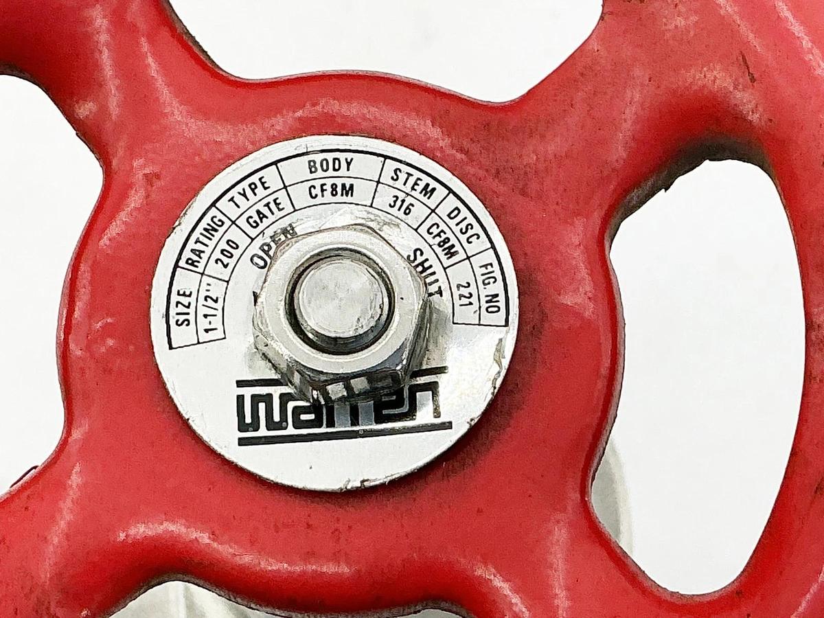 New Warren 1-1/2 Gate Valve 1-1/2" 200 Rating CF8M 316 #221