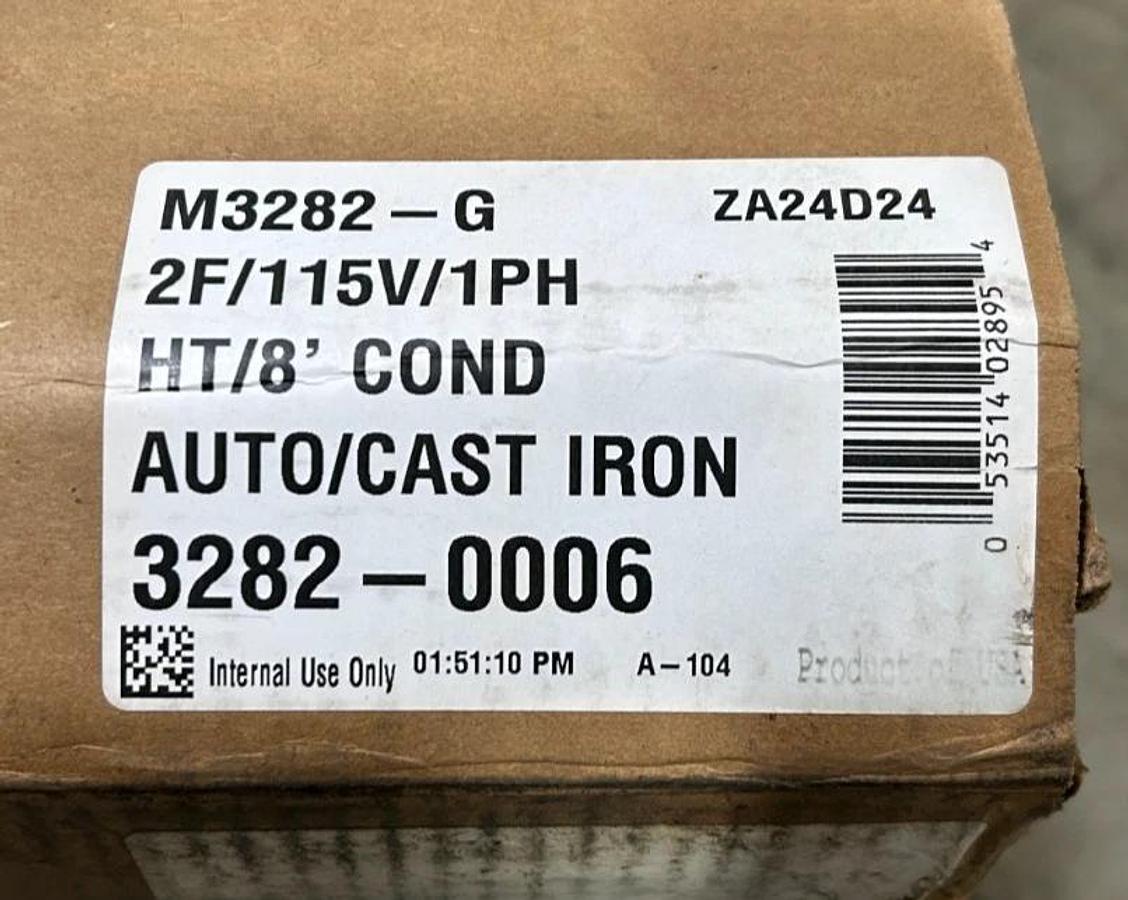 New Zoeller M3282-G Submersible Pump 115V 1/2HP 1PH 10.3A 1725rpm 3282-0006