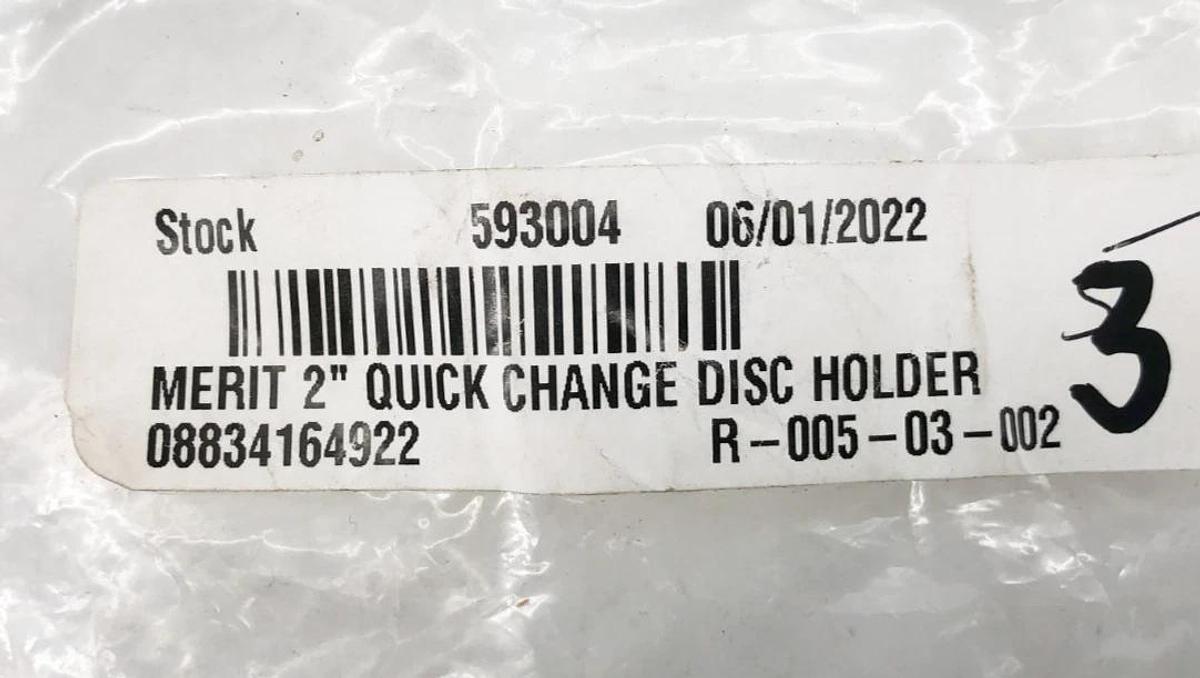 Lot of 3 New Merit 8834164922 2" Quick Change Disc Holders - No Box