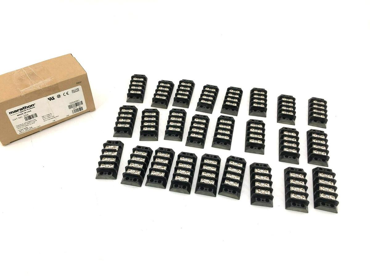 New Marathon 671 GP 04 Terminal Block 2 Row 4-Pos. 20A Cat. No. 204 - Box of 25