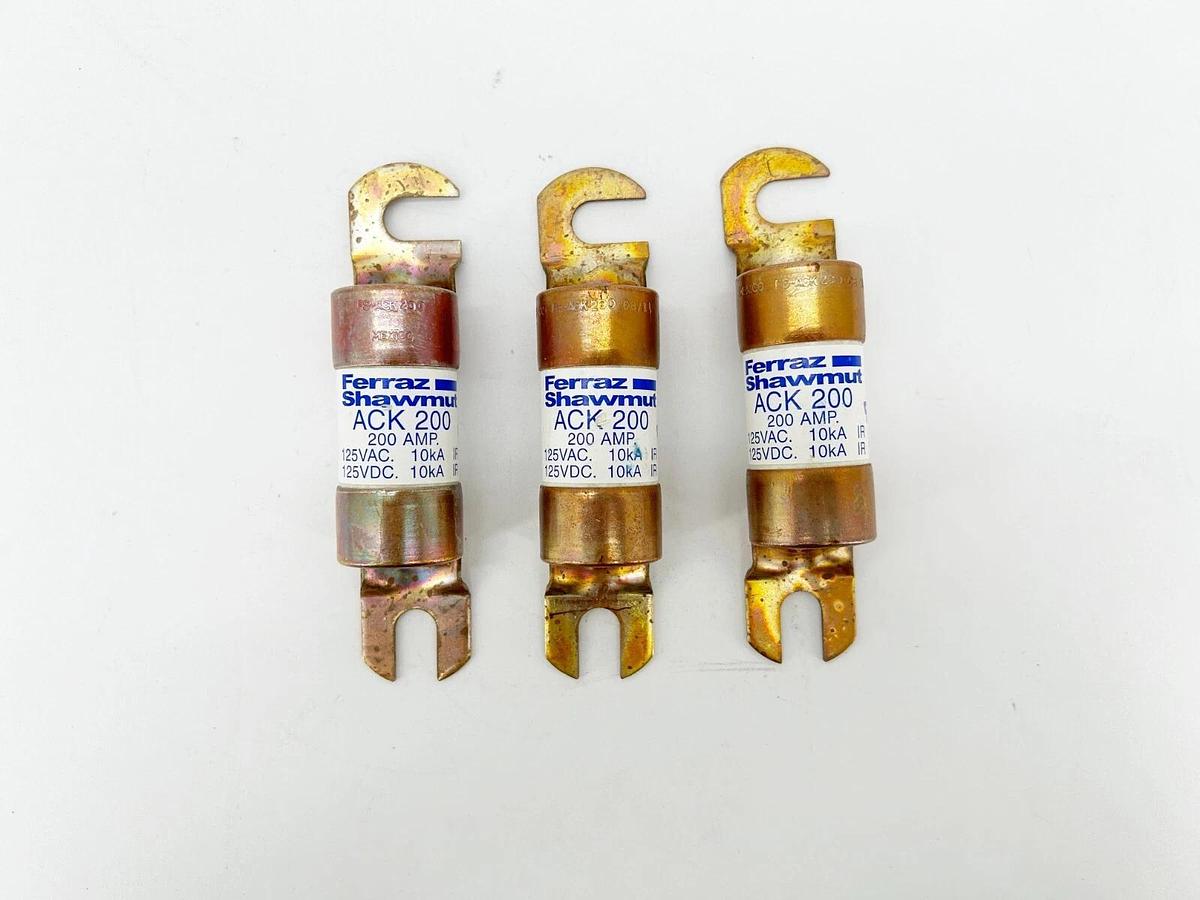 New Lot of 3 Ferraz Shawmut ACK-200 Fuse 200A 125VAC 125VDC