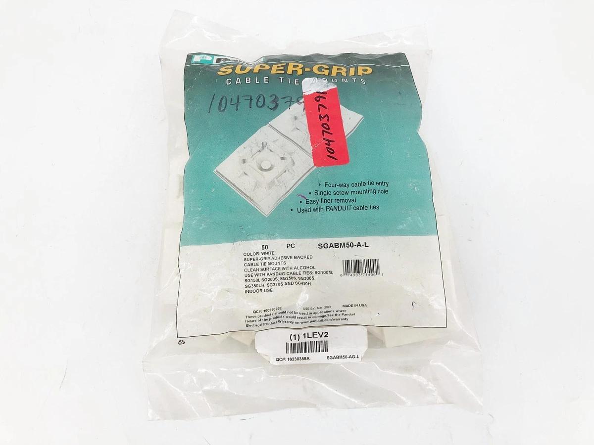 Bag of 50 New Panduit SGABM50-A-L Adhesive Backed Tie Mounts 1LEV2
