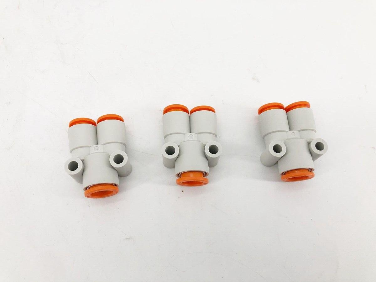 Lot of 3 New SMC KQ2U09-11A One Touch Fittings 5/16" Tube OD x 3/8" Port