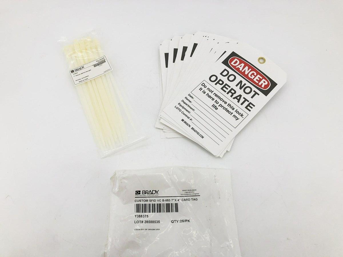 New Brady B-853 Lockout Tags "Do Not Operate" 7" x 4" 25/PK