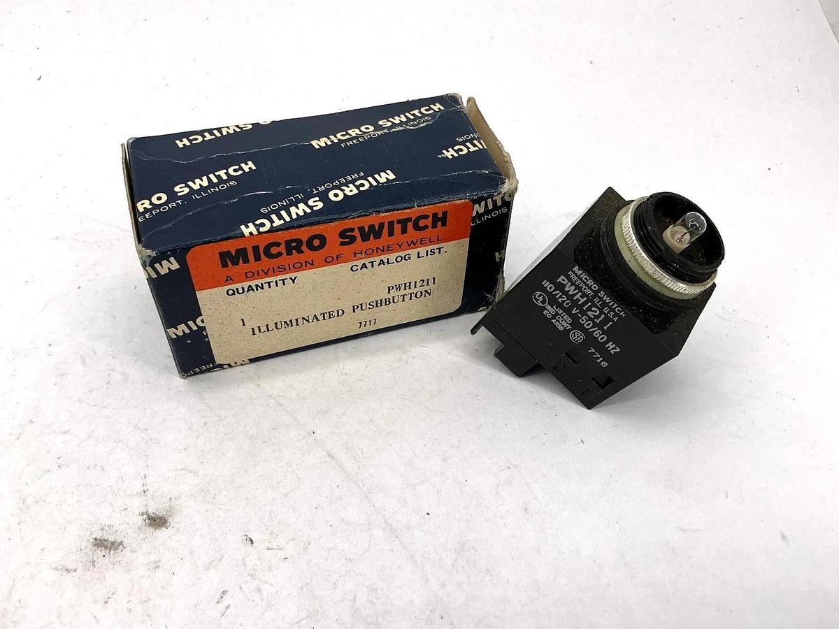 New Honeywell PWH1211 Micro Switch Illuminated Pushbutton 120V