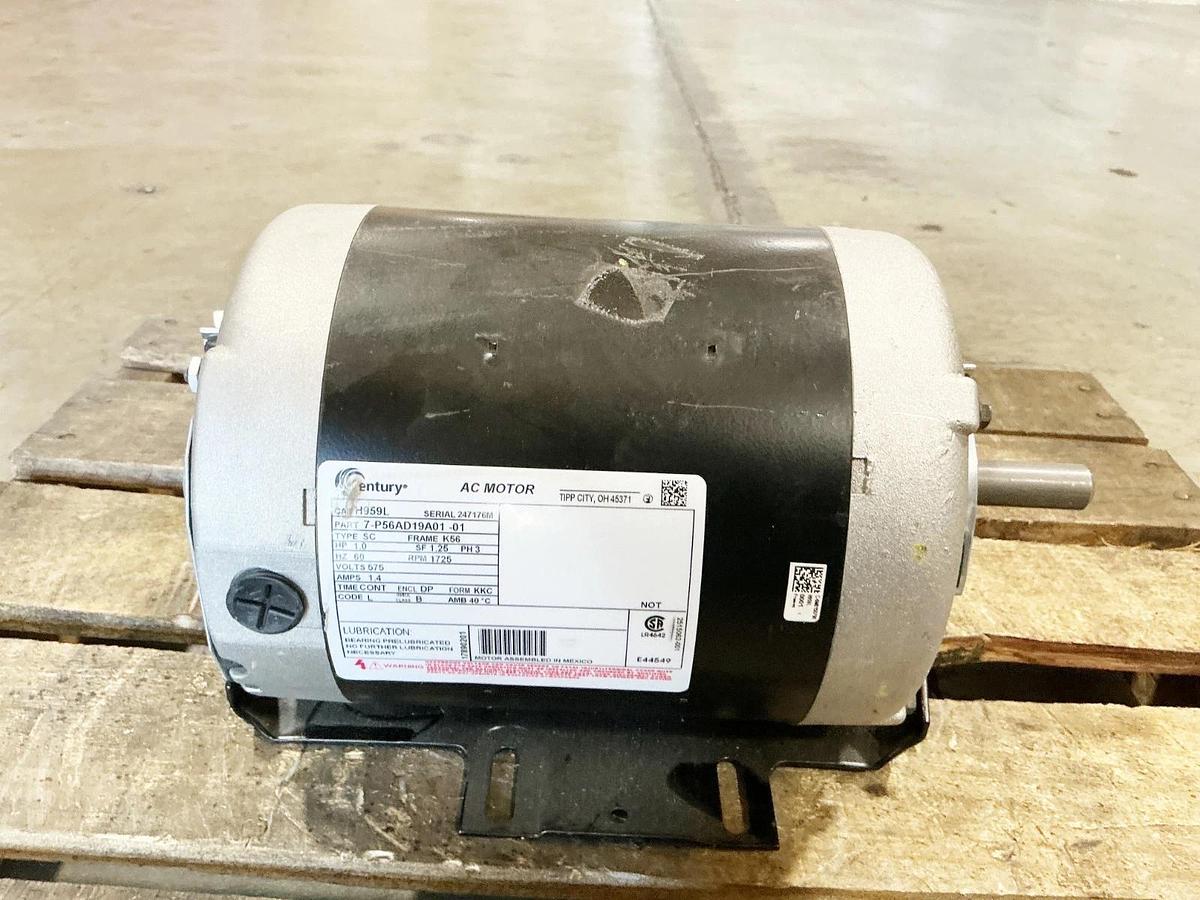 New Century H959L Electric Motor 1HP 575V 1.4A 1725 RPM 3PH 7-P56AD19A01-01