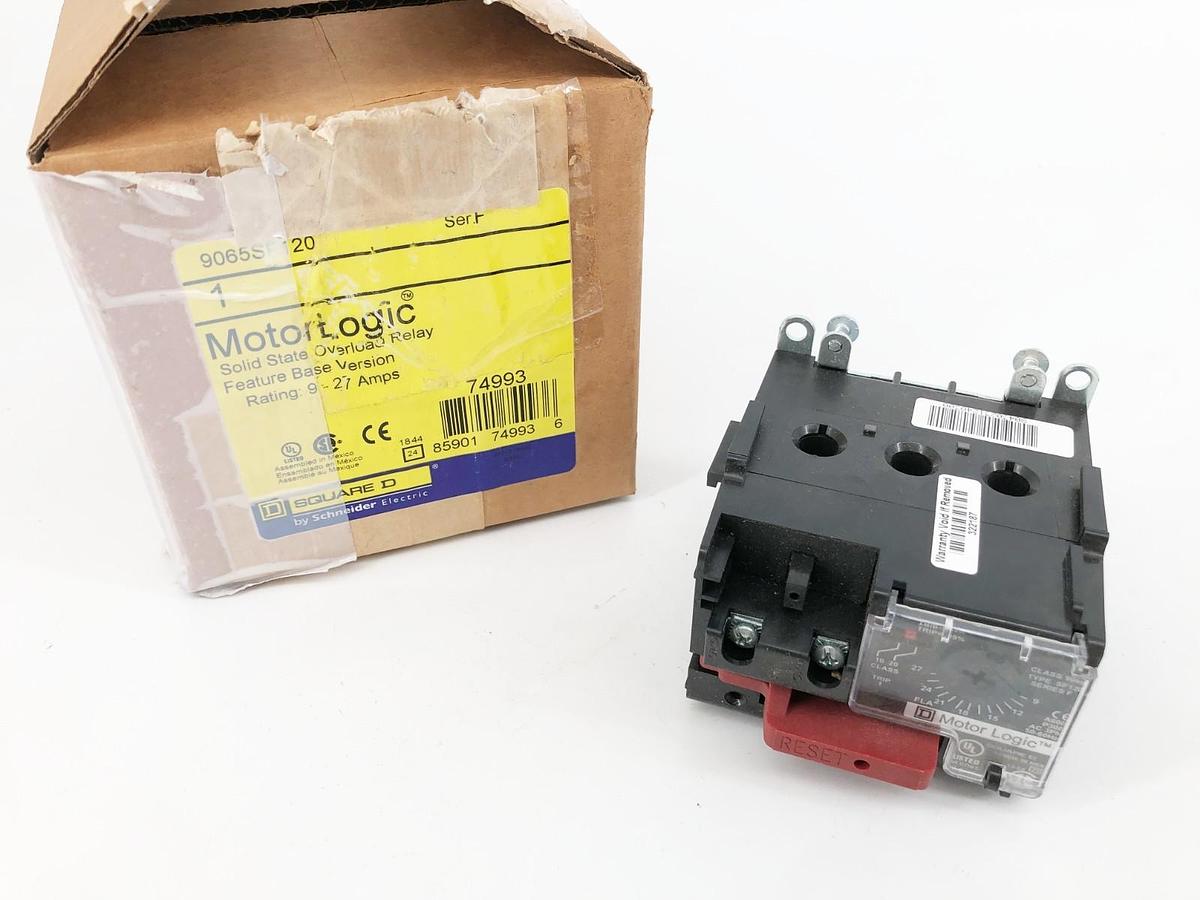 New Square D 9065SF120 Motor Logic Overload Relay 9-27A 600VAC Ser. F