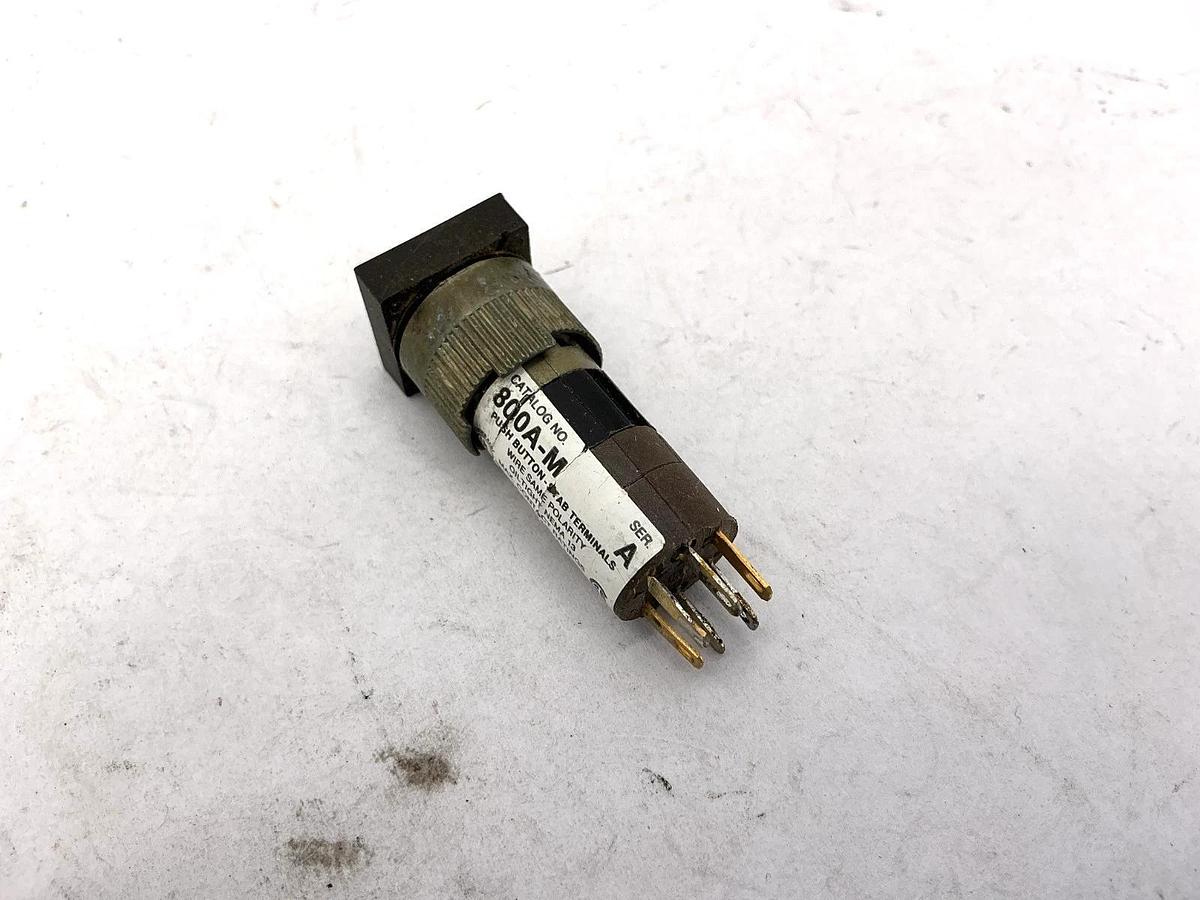 Used Lot of 3 Allen Bradley 800A-M Ser A Momentary Contact Pushbutton Square Clear