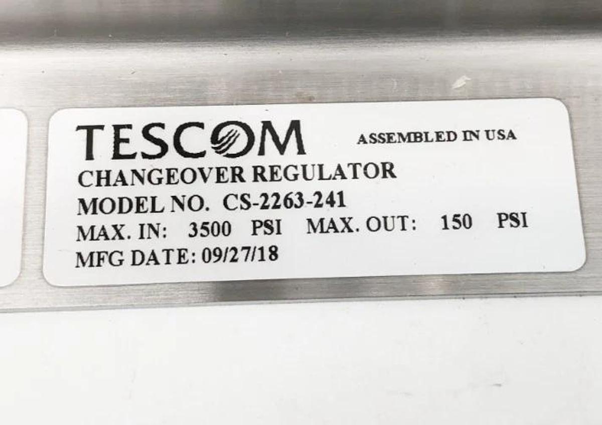New Tescom CS-2263-241 Changeover Regulator 3500psi In 150psi Out - No Box