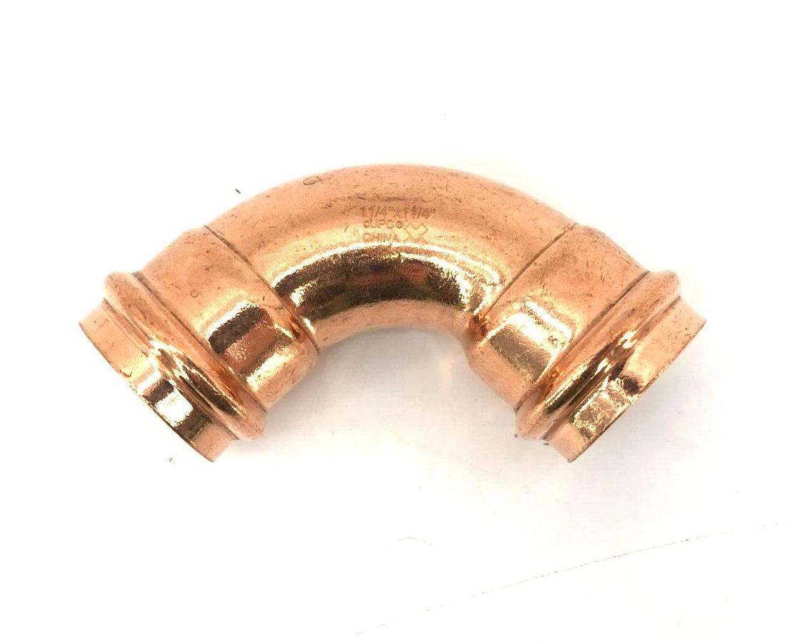 New Legend Press 450-006P Elbow, Long Radius, 90 deg, 1.25 in x 1.25", Copper